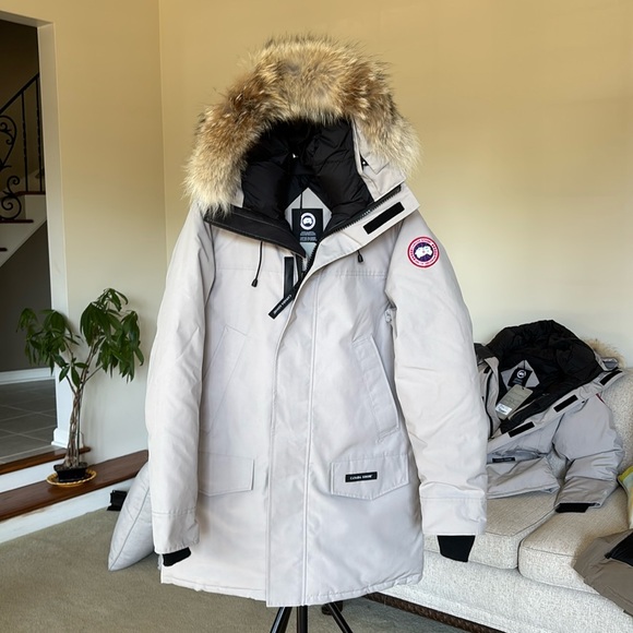 Canada Goose NWT Men's Langford Heritage Parka Jacket Size L Limestone w Fur - Picture 1 of 10